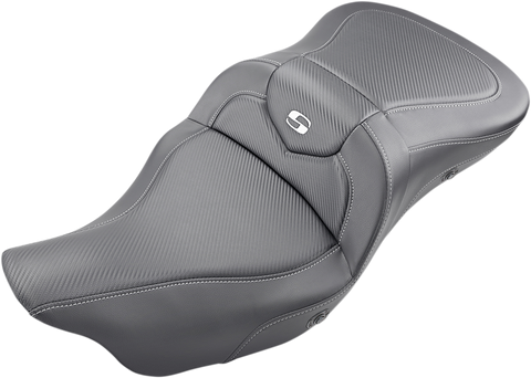 SADDLEMEN Roadsofa Seat - Heated - Carbon Fiber - without Backrest - '09-'23 FLHTCUTG 808-07B-185THC