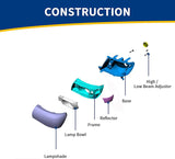 Headlights Assembly For 20022005 Dodge Ram Pickup Headlight Replacement Driving Light Chrome Housing Red Reflector Clear Lens