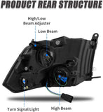 2009-2018 Dodge Ram Headlight Assembly Compatible with Ram 1500 / Ram 2500 3500 / 2010-2018 / Ram 2500 3500 / 2019-2021 Ram 1500 Classic, Chrome Housing Amber Reflector Replacement