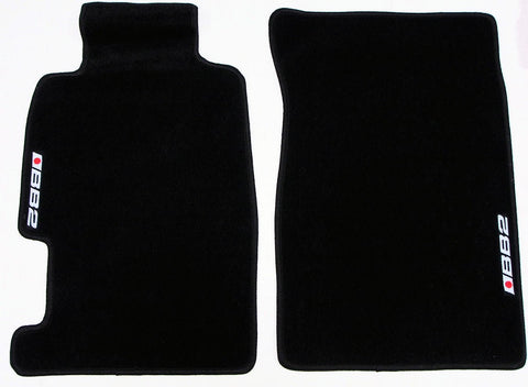 CUSTOM FIT BLACK FLOOR MATS 92-96 HONDA PRELUDE BB2 LOGO / PART #  FMPL9296BKBB2