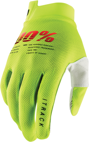 100% iTrack Gloves - Fluo Yellow - XL 10008-00013