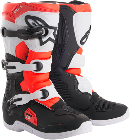 ALPINESTARS Tech 3S Boots - Black/White/Fluorescent Red - US 6 2014018-1231-6