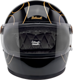 BILTWELL Gringo S Helmet - Gloss Black Flames - Large 1003-567-504