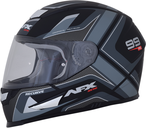 AFX FX-99 Helmet - Recurve - Matte Black/Gray - Medium 0101-11137