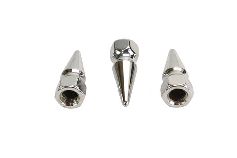 Chrome Pike Nut Fine 3/8 inch-24 Thread - V-Twin Mfg.