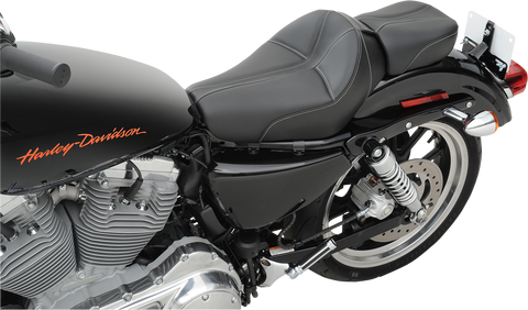 SADDLEMEN Dominator Pillion Pad - Standard Reach - Black w/ Gray Stitching 807-03-0162