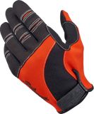 BILTWELL Moto Gloves - Orange/Black - Large 1501-0106-004