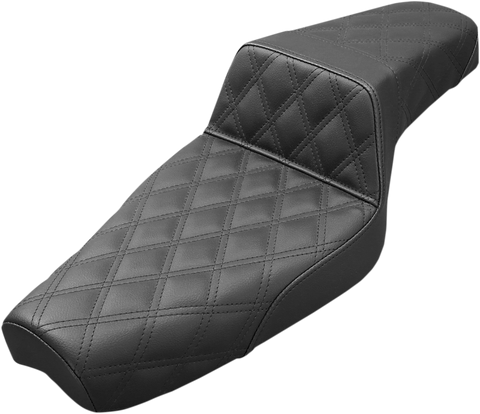 SADDLEMEN Step-Up Seat - Full Lattice Stitch - Black - XL 879-03-175
