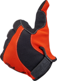 BILTWELL Moto Gloves - Orange/Black - Large 1501-0106-004