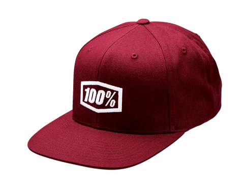 100% Icon Snapback Hat - Burgundy - One Size 20044-00001