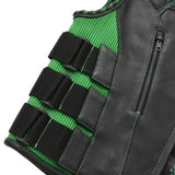 Tactical Emerald Men’s Motorcycle Leather Vest