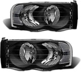 2002-2005 Dodge Ram Headlight Assembly For 1500 2500 3500 20032005 Clear Chrome Lens With Amber Reflector Replacement Left Right