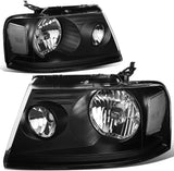 DNA MOTORING HL-OH-F1504-CH-AM Chrome Amber Headlights Replacement Compatible with 04-08 F-150/06-08 Mark LT