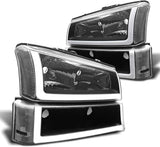 2003-2006 Silverado Headlight Assembly For Chevy Avalanche 150025003500 Clear Chrome Lens With Amber Reflector Replacement Left And Right