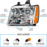 Amerilite For Chevy 0713 Tahoesuburbanavalanche Factory Style Replacement Headlights Pair Driver And Passenger Side Chrome Housing