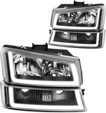 Dwvo Headlight Assembly Compatible With Chevy Silverado Avalanche 1500 2500 3500 Black Clear Housing