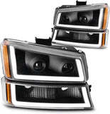 Dwvo Headlight Assembly Compatible With Chevy Silverado Avalanche 1500 2500 3500 Black Clear Housing