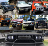 Lxlight Pair 5x7 6x7 High Low Beam LED Headlights Compatible With Jeep Wrangler Yj Cherokee Xj H6054 H6054ll 69822 6052 6053 Angel Eyes Drl Black 105w