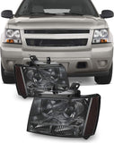 Akkon For 0713 Suburban Tahoe Avalanche Chrome Clear Headlights Direct Replacement Left Right