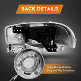 Lbrst Headlight Assembly For Gmc Sierra 1500 19992006 Classic 2007 2500 19992004 Chrome Housing Reflector Clear Lens Driver And Passenger Side Headlamp