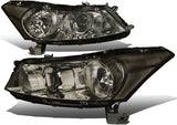 Halogen Model Factory Style Headlight Assembly Compatible With 0812 Honda Accord Sedan 4door Driver Passenger Side Chrome Housing Amber Corner
