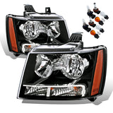 Amerilite Black Replacement Headlights For Chevy Tahoe Suburban Avalanche Pair Driver And Passenger Side Housing