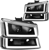 Dwvo Headlight Assembly Compatible With Chevy Silverado Avalanche 1500 2500 3500 Black Clear Housing