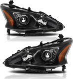 Alziria Headlight Assembly Compatible With 20132015 Nissan Altima Sslsv Only Fit 4door Chrome Housing Amber Reflector