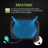 Lxlight Pair 5x7 6x7 High Low Beam LED Headlights Compatible With Jeep Wrangler Yj Cherokee Xj H6054 H6054ll 69822 6052 6053 Angel Eyes Drl Black 105w