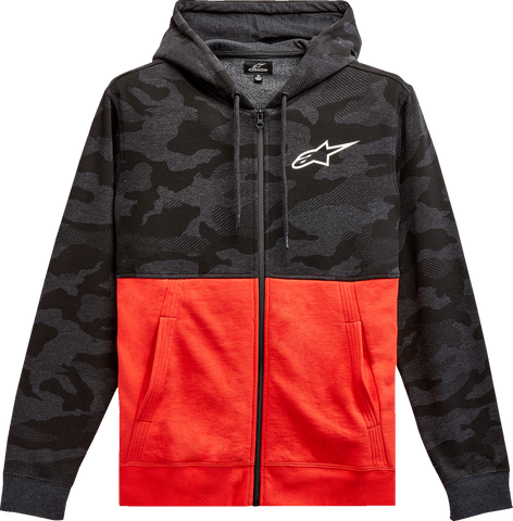 ALPINESTARS Camo Block Hoodie - Charcoal Heather/Warm Red - 2XL 12135105018162X