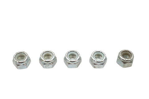 Zinc Plated Hex Nuts 1/4 inch-28 Nyloc - V-Twin Mfg.