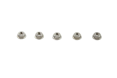 Serrated Hex Flange Nuts 5/16 inch-24 Stainless Steel - V-Twin Mfg.