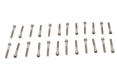 Stainless Steel Finned Cover Screw Set 24 Piece - V-Twin Mfg.