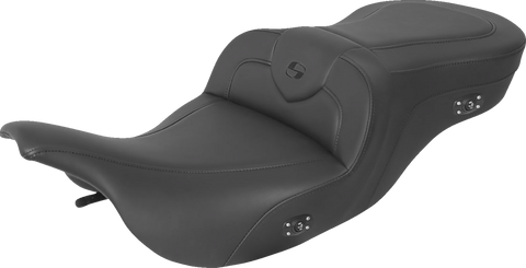 SADDLEMEN Heated RoadSofa Seat - Without Backrest - Black W/Black Stitching 897-07-187HCT