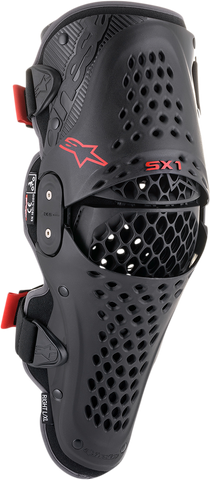 ALPINESTARS SX1 v2 Knee Guards - Black/Red - S/M 6506321-13-S/M