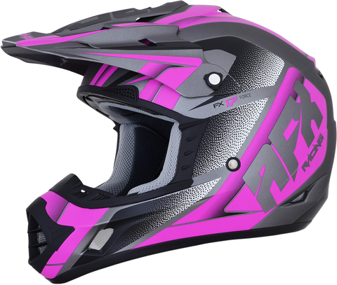 AFX FX-17 Helmet - Force - Frost Gray/Fuchsia - Large 0110-5211