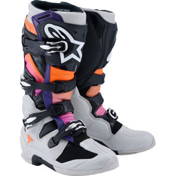 ALPINESTARS Tech 7 Boots - Black/Light Gray/Fluorescent Orange/Magenta - US 8 / EU 42 2012025-1594-8