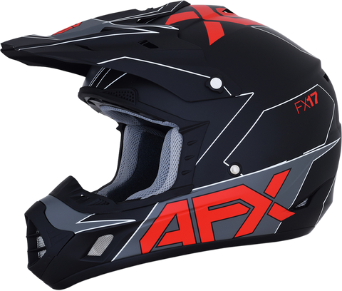 AFX FX-17 Helmet - Aced - Matte Black/Red - Medium 0110-6485