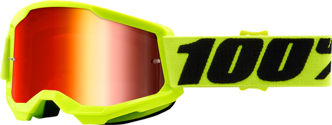 100% Youth Strata 2 Goggles - Yellow - Red Mirror 50032-00003