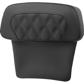 SADDLEMEN Chopped Tour Pak Backrest Pad - RoadSofa™ - Perforated Black w/ Lattice Stitch - FLT/FLH '14-'23 814-07-CPACK-LS
