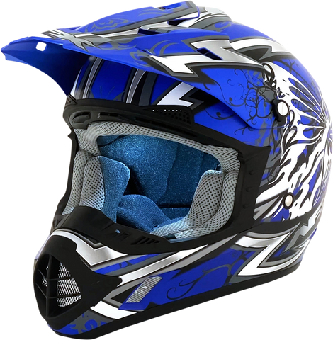 AFX FX-17Y Helmet - Butterfly - Matte Blue - Small 0111-1387