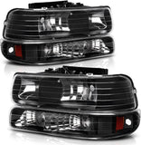 Autosaver88 Headlights Assembly Compatible With 19992002 Chevrolet Silverado 20012002 1500 2500 1500hd 2500hd 3500 20002006 Tahoe Suburban Lights In Bumpers