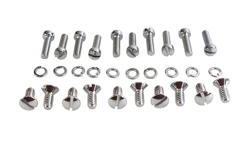 Chrome Outer Primary Cover Screw Set Stock - V-Twin Mfg.