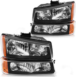 Dwvo Headlight Assembly Compatible With Chevy Silverado Avalanche 1500 2500 3500 Black Clear Housing