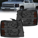 MOSTPLUS Headlight Assembly Compatible with Chevy Chevrolet Silverado 1500 2500 3500 with Black Housing, Clear Lens, Amber Reflector