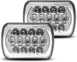 Lxlight Pair 5x7 6x7 High Low Beam LED Headlights Compatible With Jeep Wrangler Yj Cherokee Xj H6054 H6054ll 69822 6052 6053 Angel Eyes Drl Black 105w