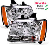Amerilite For Chevy 0713 Tahoesuburbanavalanche Factory Style Replacement Headlights Pair Driver And Passenger Side Chrome Housing