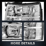 MOSTPLUS Headlight Assembly Compatible with Chevy Chevrolet Silverado 1500 2500 3500 with Black Housing, Clear Lens, Amber Reflector