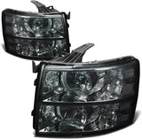 Dna Motoring Hlohcsil07smcl1 Smoke Lens Headlights Compatible With 0713 Silverado 1500