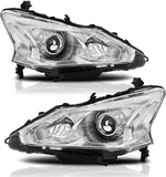 Alziria Headlight Assembly Compatible With 20132015 Nissan Altima Sslsv Only Fit 4door Chrome Housing Amber Reflector